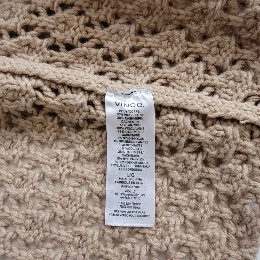 Vince Crochet Wool & Cashmere-Blend Cardigan - Picture 10 of 12
